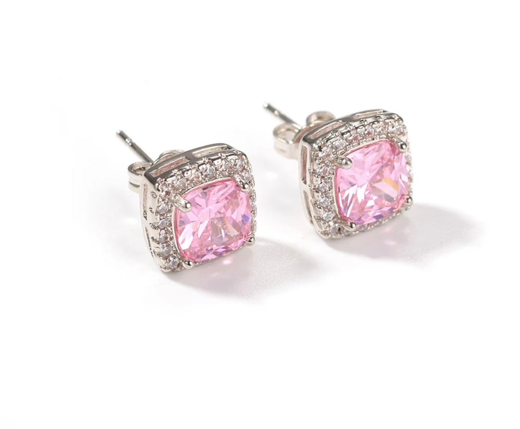 Pink dream stud earrings