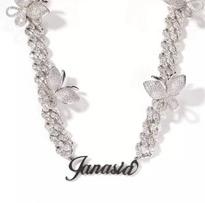 Customized name butterfly necklaces