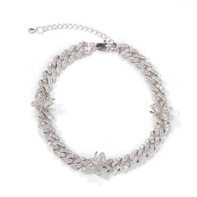 Load image into Gallery viewer, Cuban link silver butterfly anklet
