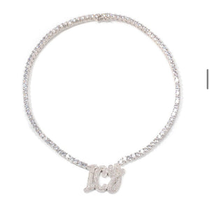 Icy girl tennis necklace